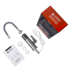 Проточный водонагреватель WEZER SDR-G19TC--Grey для кухни, гибкий излив, датчик темп., 3,3 кВт, серый №2