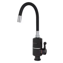 Проточный водонагреватель WEZER SDR-G05T-Black для кухни, гибкий излив, датчик темп., 3,0 кВт, черный