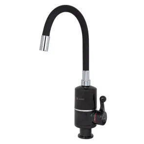 Проточный водонагреватель WEZER SDR-G05T-Black для кухни, гибкий излив, датчик темп., 3,0 кВт, черный №1