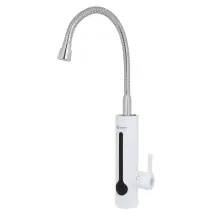 Проточный водонагреватель WEZER SDR-F8TR для кухни, рефлект. излив, термопредохранитель., датчик темп., 3,3 кВт, белый