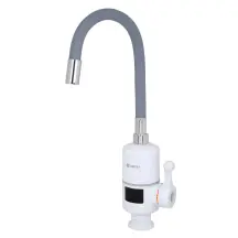 Проточный водонагреватель WEZER SDR-G05T для кухни, гибкий излив, датчик темп., 3,0 кВт, белый