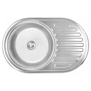 Кухонна мийка WEZER 7750(08) Satin 770x500x180 мм + сифон №1