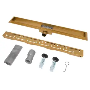 Душевой трап ITAL IT02-FT18/700, 700 мм, нержавеющая сталь, Brushed GOLD №3