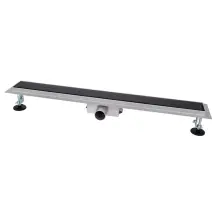 Трап для душу ITAL IT02-FT24/700, 700 мм, загартоване скло, Black Glossy