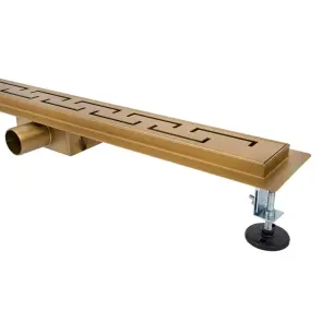 Душовий трап ITAL IT02-FT18/800, 800 мм, нержавіюча сталь, Brushed GOLD №2