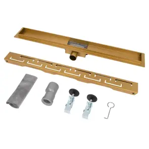 Душовий трап ITAL IT02-FT18/800, 800 мм, нержавіюча сталь, Brushed GOLD №3