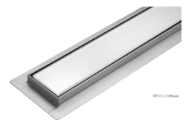Трап підлоговий для душу Fala WHITE GLASS з нержавіючої сталі 70Х7Х7 см