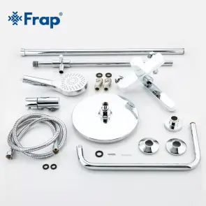 Душевая система Frap F2441 с поворотным изливом, белый/хром №7