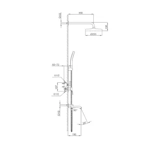 Встроенная душевая система FRAP F7175, 3 функции, латунь, хром. №3