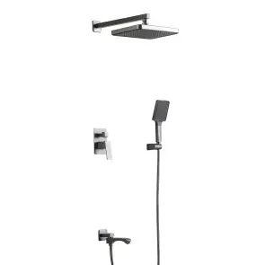 Встроенная душевая система FRAP F7176-9, 3 функции, латунь, оружейная сталь №1