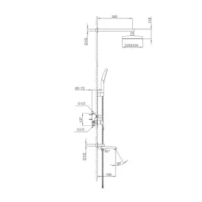 Встроенная душевая система FRAP F7176-9, 3 функции, латунь, оружейная сталь №3