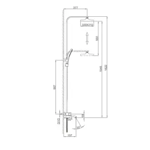 Душевая система FRAP F2476-9 , 3 функции, поворотный излив, латунь, оружейная сталь №3