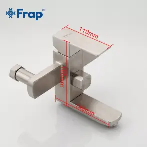 Душевая система Frap F2421, поворотный излив - переключатель лейки, 1 режим, нержавеющая сталь №5