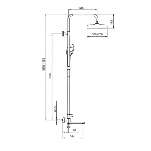 Душова система GAPPO G2410-9, 3 функц., збройова сталь №3