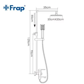 Душевая система Frap F2421, поворотный излив - переключатель лейки, 1 режим, нержавеющая сталь №6