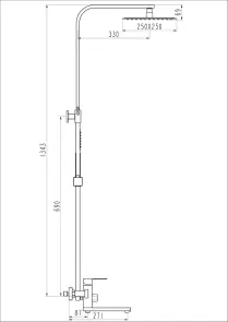 Душевая система Frap F24802, поворотный излив - переключатель лейки, 1 режим, нержавеющая сталь №5