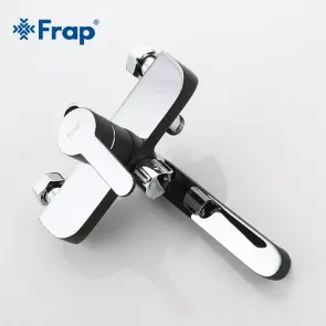 Душевая система Frap F2442, поворотный излив - переключатель лейки, 3 режима, черный/хром №3