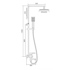 Душевая система Frap F2420, поворотный излив, лейка 1 режим, хром №8