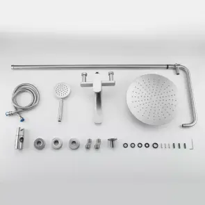 Душевая система Frap F24805, поворотный излив - переключатель лейки, 1 режим, сатин №5