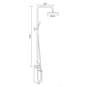Душевая система с верхним душем Frap F2418, излив, лейка 4 режима, хром №7