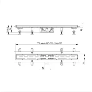 Душовий трап ITAL IT13-FT01/600, 600х70х67мм №2