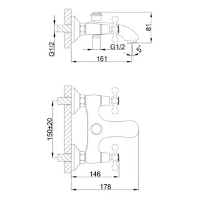 Frap F3019-4 смеситель для ванны, бронза №8