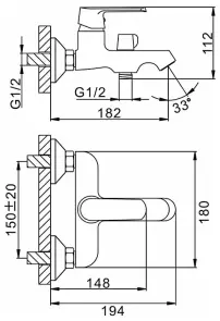Смеситель для ванны Frap F2231, белый/хром №6