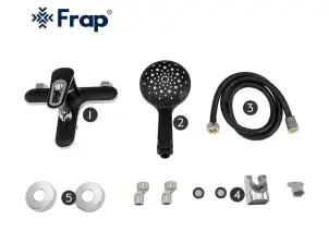 Frap F3249-6 Смеситель для ванны черный/хром №7