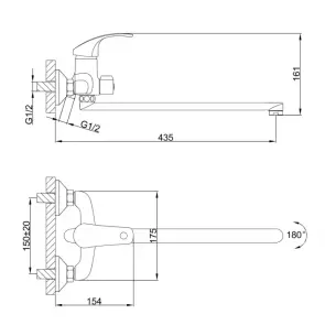 Смеситель для ванны Frap F2236, хром №6