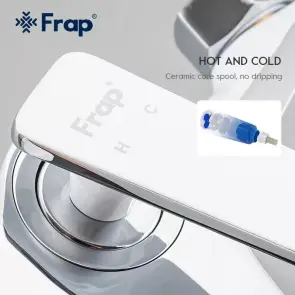Змішувач для ванни Frap F3258, білий/хром №4