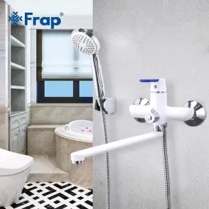 Смеситель для ванны Frap F2234, белый/хром №3