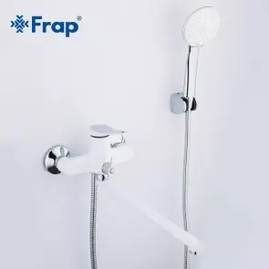 Змішувач для ванни Frap F2245, білий/хром №2