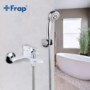 Змішувач для ванни Frap F3241, білий/хром №2
