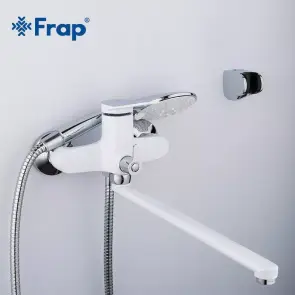 Змішувач для ванни Frap F2245, білий/хром №3