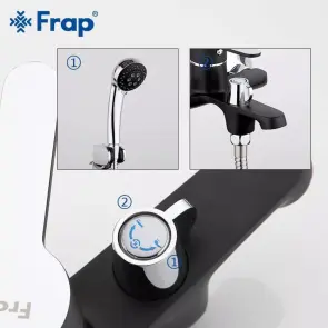 Frap F3242 Смеситель для ванны, черный/хром №2