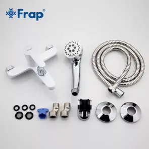 Змішувач для ванни Frap F3241, білий/хром №7