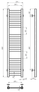 Полотенцесушитель электрический Magnus П15 200х1000 Deffi нержавеющая сталь (Белый, WD04, Правое подключение) №3