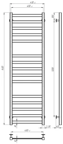 Рушникосушарка електрична Avast П15 400х1400 Deffi фарбована сталь (Чорний, JD04, Праве підключення) №3