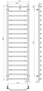 Полотенцесушитель электрический Трапеция П17 500х1800 Deffi нержавеющая сталь (Хром, JD03, Правое подключение) №2