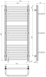 Рушникосушарка електрична Sigma П21 500х1200 Deffi нержавіюча сталь (Білий, WD04, Праве підключення) №3