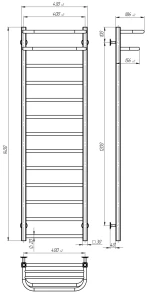 Полотенцесушитель электрический Lux Hotel П13 400х1400 Deffi нержавеющая сталь (Белый, WD04, Правое подключение) №3
