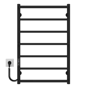 Рушникосушарка електрична Ladder П7 500х800 Deffi нержавіюча сталь (Чорний, JD03, Ліве підключення) №1