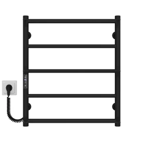 Рушникосушарка електрична Ladder П5 500х600 Deffi нержавіюча сталь (Чорний, JD03, Ліве підключення) №1