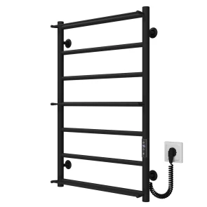 Рушникосушарка електрична Ladder П7 500х800 Deffi нержавіюча сталь (Чорний, JD03, Праве підключення) №2