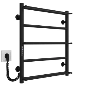 Рушникосушарка електрична Ladder П5 500х600 Deffi нержавіюча сталь (Чорний, JD03, Ліве підключення) №2