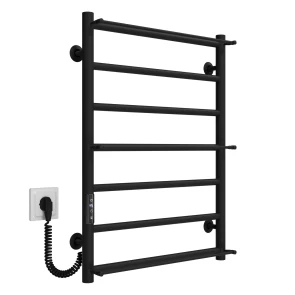 Рушникосушарка електрична Ladder П7 500х700 Deffi нержавіюча сталь (Чорний, JD03, Ліве підключення) №2