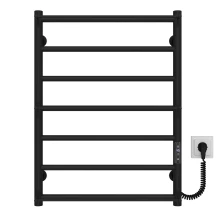 Полотенцесушитель электрический Ladder П7 500х700 Deffi нержавеющая сталь (Черный, JD03, Правое подключение)