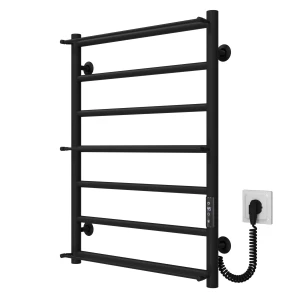 Полотенцесушитель электрический Ladder П7 500х700 Deffi нержавеющая сталь (Черный, JD03, Правое подключение) №2