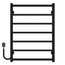 Рушникосушарка електрична Ladder П7 500х700 Deffi нержавіюча сталь (Чорний, EF16, Ліве підключення)
