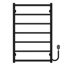 Полотенцесушитель электрический Ladder П7 500х800 Deffi нержавеющая сталь (Черный, EF16, Правое подключение)